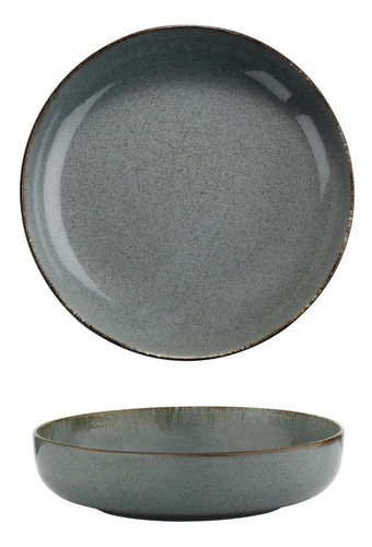 Imagen 1 de 4 de Ensaladera Bowl Porcelana Artesanal Filo Envejecido 19 Cm