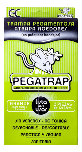 Trampa Para Ratas Y Lauchas Pegatrap Grande 2 Bandejas