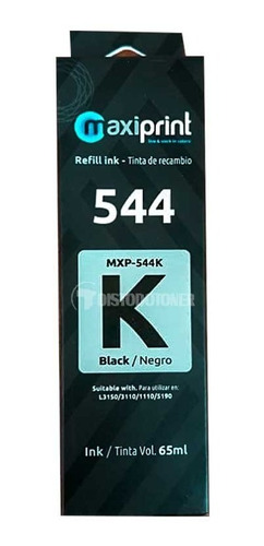 Imagen 1 de 3 de Tinta Epson 544 Generica L3150 Negro Maxiprint
