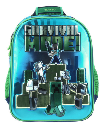 Mochila Backpack Preescolar Minecraft Survival Mode! 3d Chenson