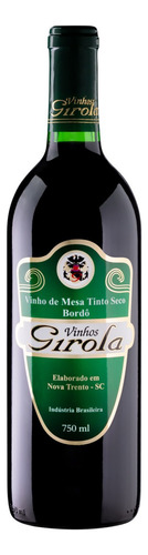 Vinho Brasileiro Tinto Seco Girola Bordô Nova Trento Garrafa 750ml