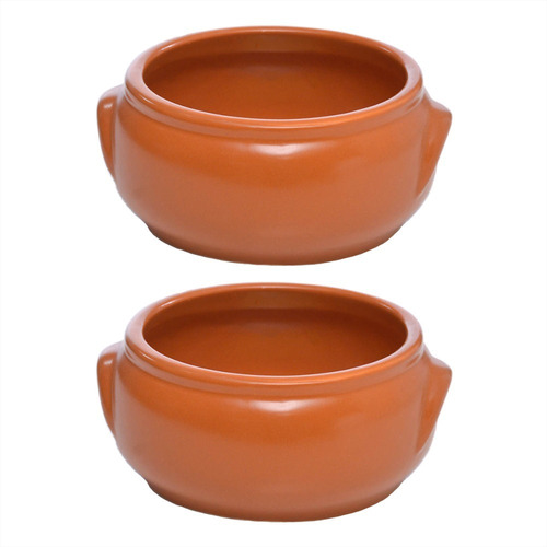 Cazuela Ceramica Con Asas Terracota 600 Ml 12 X 7 Cm X 2 Uni