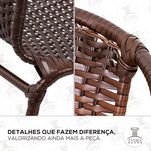 Conjunto de Mesa e Cadeira para Varanda e Área Externa em Corda Náutica,  Fibra Sintética, Natural , Vime, Junco, Rattan e Apuí