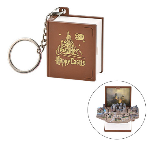 Xy Llavero Plegable Estéreo 3d Con Forma Libro De Castillo