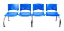 Comprar Silla Tandem X4 Posiciones Consultorios Recepcion Salas De Espera Caño Metalizado