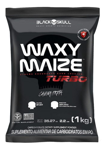 Pré Treino Waxy Maize Turbo Pré Workout - 1kg - Black Skull Sabor Sem sabor