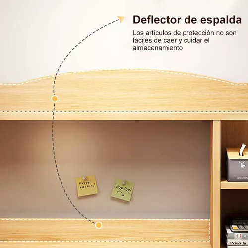 Escritorio En Escuadra De Oficina Con Estantes Y 2 Cajones De Madera