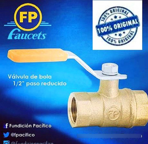 Llave Paso 1/2 F.pacific 100% Bronce.gas/gasilina/diesel 