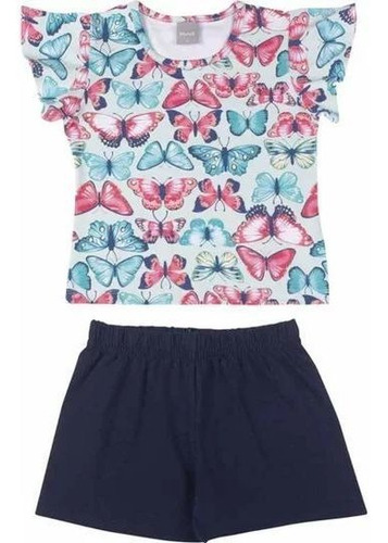 Imagem 2 de 4 de Conjunto Infantil Menina Mundi Borboleta
