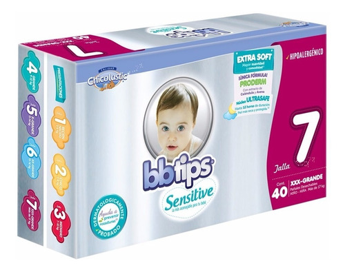 Bbtips Pañales Etapa 7 Unisex 80 Piezas