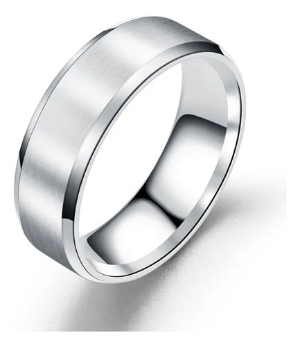 Anillo Acero Inoxidable Grabado Laser Personalizado Unisex Plateado 7