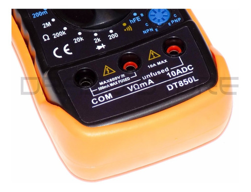 Imagen 5 de 10 de Tester Multimetro Digital Gralf Dt850l Hold Diodo Buzzer
