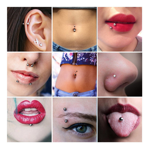 41pcs Piercing Cuerpo Joyería Kit De Nariz Tragus Vientre Le