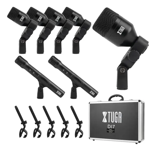 Xtuga Di7 Kit 7 Micrófonos Dinámicos Para Batería Y Voces