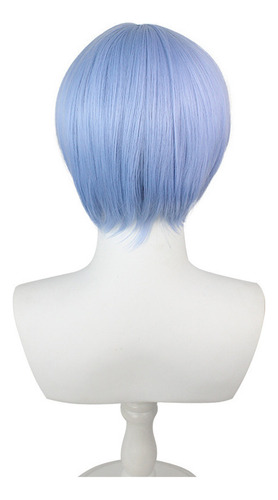 Pelucas De Cosplay De Ayanami Rei De Pelo Corto Azul Claro