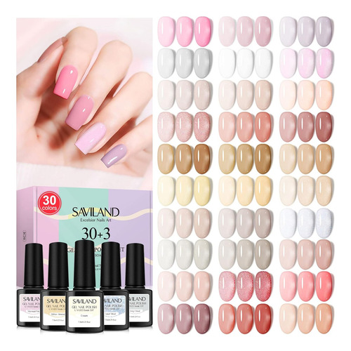 33pcs Gel Nail Polish Set, Nudes Brown Christmas Colors...