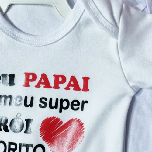 Body Personalizado Bebe / Frase Papai / Malha 100% Algodão