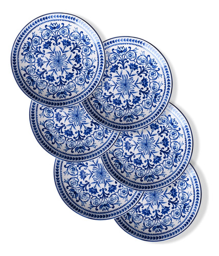 Platos De Aperitivos Azules De Marrakesh Diseño Floral...