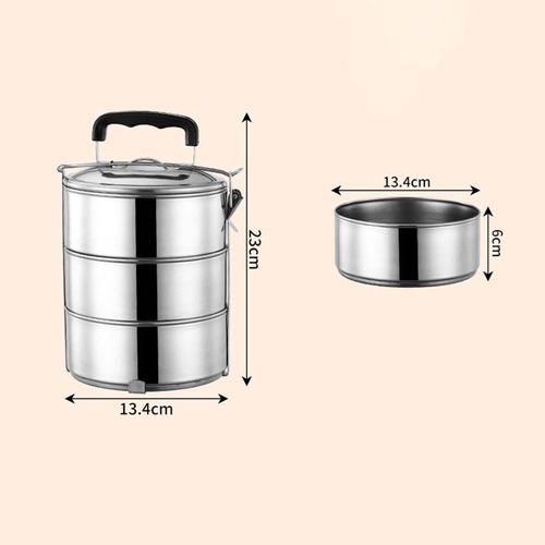 Fiambrera Apilable Para Microondas Con Contenedor De 3 Capas