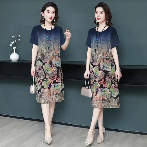 Vestido De Poliéster Con Estampado De Flores De Verano Para