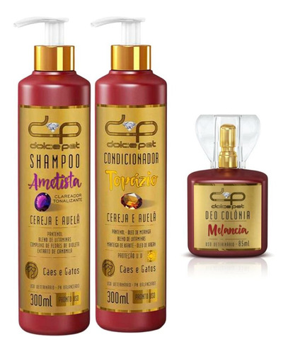 Kit Shampoo Clareador Condicionador 300 Perfume 85 Dolce Pet