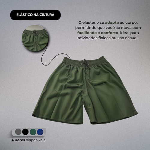 Kit 3 Short Masculino Tactel Com Elastano Verão Mauricinho