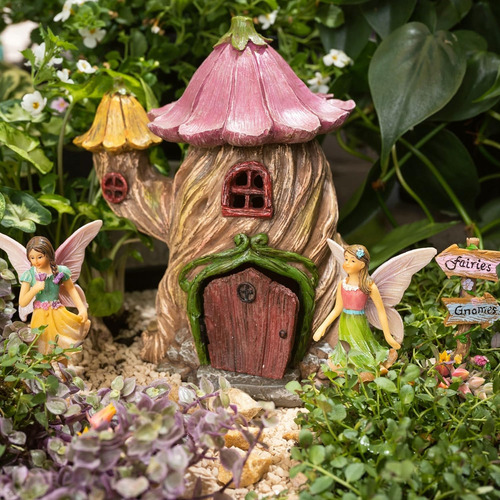 Casa De Hadas Para Jardín - Kit De Accesorios Y Hadas En Min