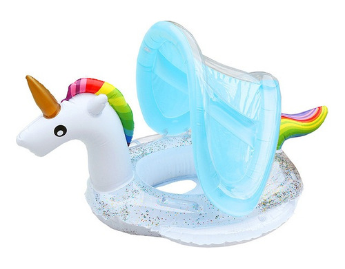 Flotador Aro Unicornio Techo Asiento Infantil Piscina Playa