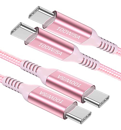 100w Usb C A Cable Usb C Rosa (2-pack 6ft) B08smn6qtx_300324