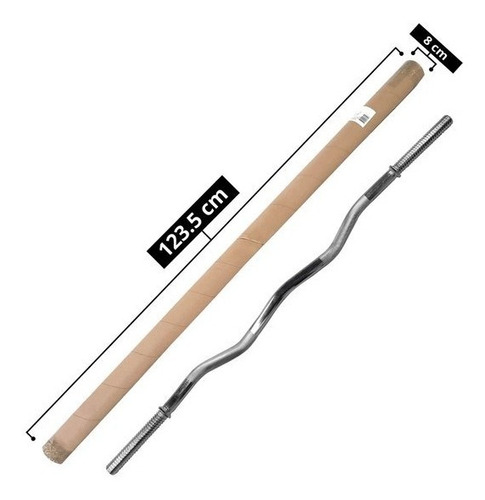 Barra Curl Z Cromada 120 Cm 150 Lbs 30 Mm Tayga