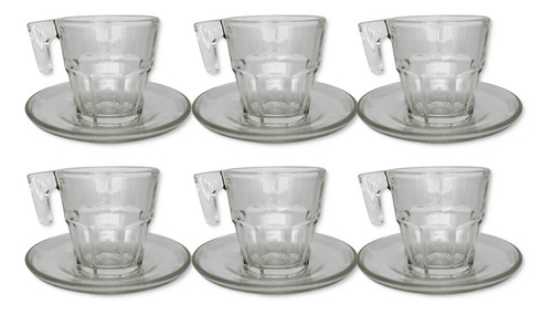 Imagem 4 de 8 de Kit 12 Peças Conjunto Xícaras Pires Café Chá 85ml Expresso