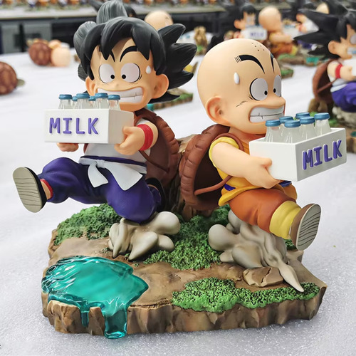 Dragon Ball Z Goku Y Krilin Entrenamiento Con Leche