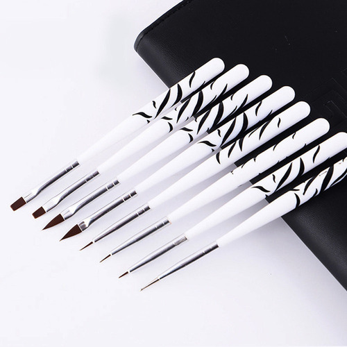 8 Peças De Pincel De Arte De Unhas Com Padrão De Zebra, Pinc