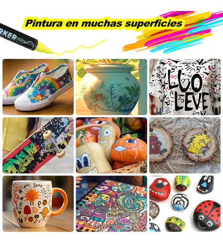48 Colores Marcadores Plumones Acrilico Punta Pincel Kit