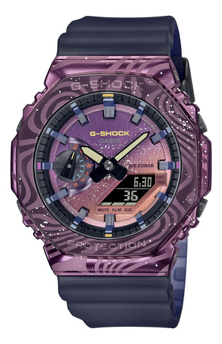 Reloj G-shock Gm-2100mwg-1a Resina/acero Hombre Negro/purpur