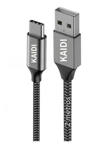 Cabo Carregador 2m Kaidi Para iPhone 15 16 Pro Max Tipo C
