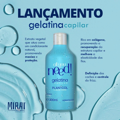 Gelatina Finalizador De Cachos 300ml Rica Em Aloe Vera Mirai