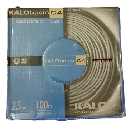 Cable Unipolar 2.5mm Kalop Normas Iram Cat.4 X100mts