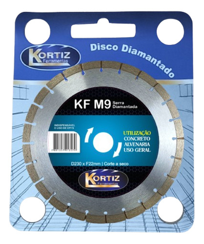 02 Disco De Corte Diamantado 230mm - 9 Polegadas Kortiz