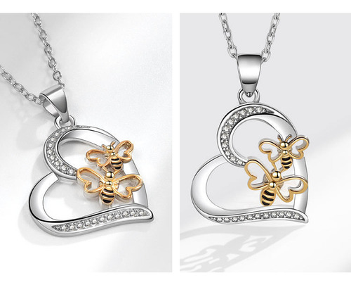 Mox Collar De Moda Con Dos Abejas Del Amor