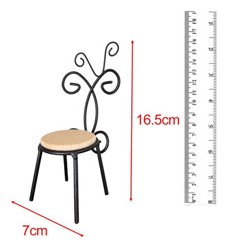 Silla En Miniatura Para Casa De Muñecas, Minimodelo Negro
