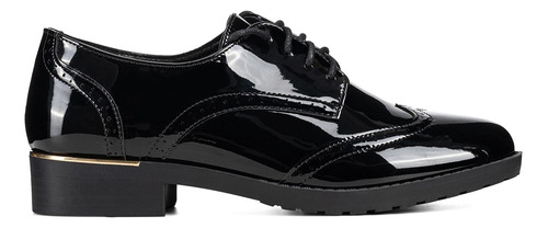 Mocasin Charol Mujer Negro Elegante Formal Comfort Weide