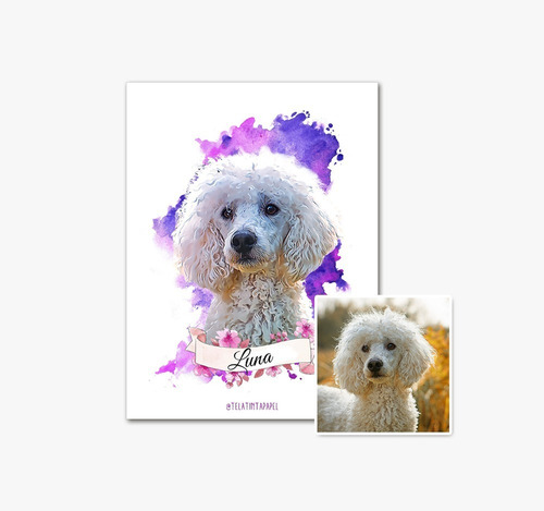 Retrato Perro Gato Digital Personalizado De Raza Y Mestizo