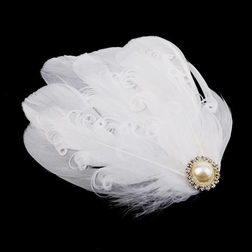 3 Paquete De 3-5 Tocados De Plumas Blancas, Tocado, 3 Piezas
