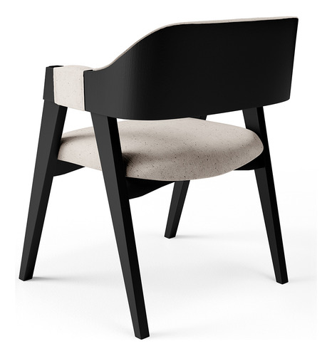 Kit 2 Cadeiras Sala de Jantar Estar Living Estofada Suran L02 Preto Linho Cru