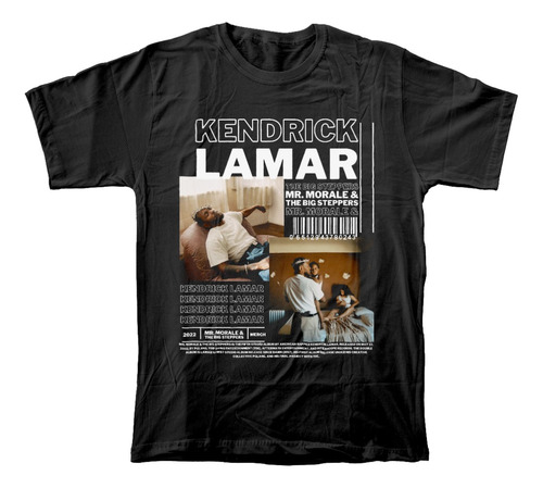 Camiseta Algodón Peinado Estampado De Rapero Kendrick Lamar