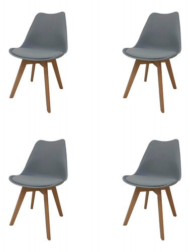 Silla Tulip Eames Con Almohadon X4 Blancas - Envió Gratis!