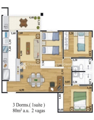 Imagem 15 de 25 de Lindo Apartamento Com 80 M² No Condomínio Bosque Dos Juritis - Medeiros - Jundiaí - Sp - Ap00431 - 69139060