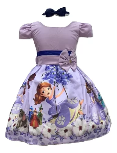 Vestidos de Festa Infantil Temático Para Todas Ocasiões.: Vestido Princesa  Sofia Tema Aniversario.