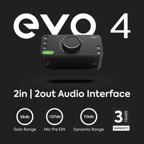 Interfaz De Audio Usb Audient Evo 4 Con Entrada De Instrumen